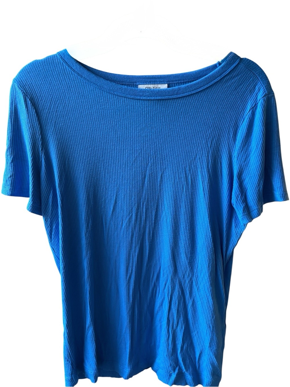 ON 34th Ribbed Short-Sleeve Top - Size Large